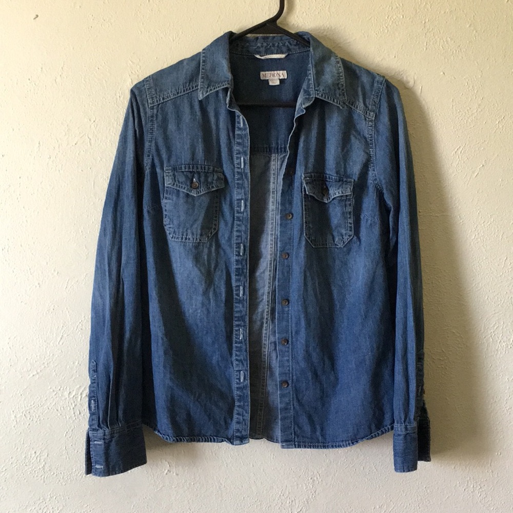 Merona double pocket denim button down